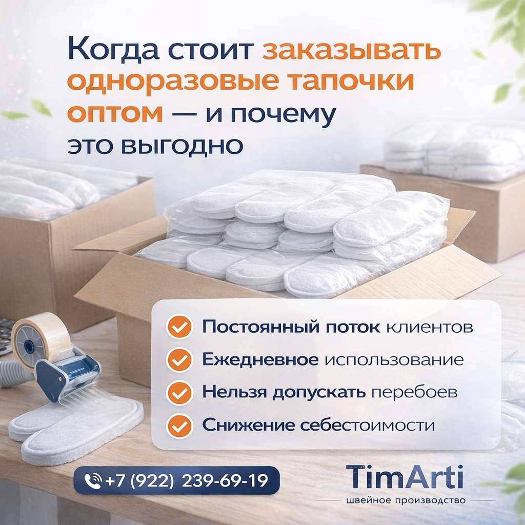 📦 Когда стоит заказывать одноразовые тапочки оптом — и почему..