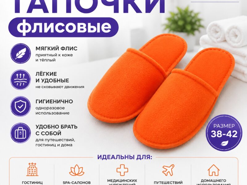 🧡 Одноразовые флисовые тапочки TimArti — комфорт, который всегда..