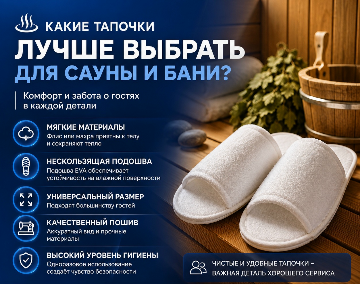 ♨ Какие тапочки лучше выбрать для сауны и бани?
После парной..