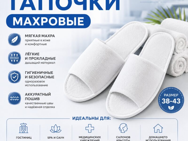 🤍 Махровые одноразовые тапочки TimArti — комфорт и забота в каждой..